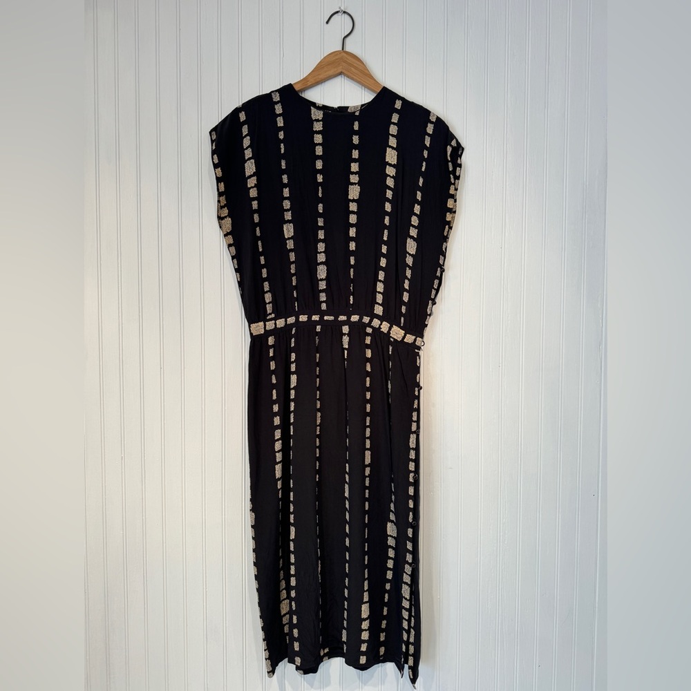 COPY - Vintage Black & Beige Geo Stripe Dress